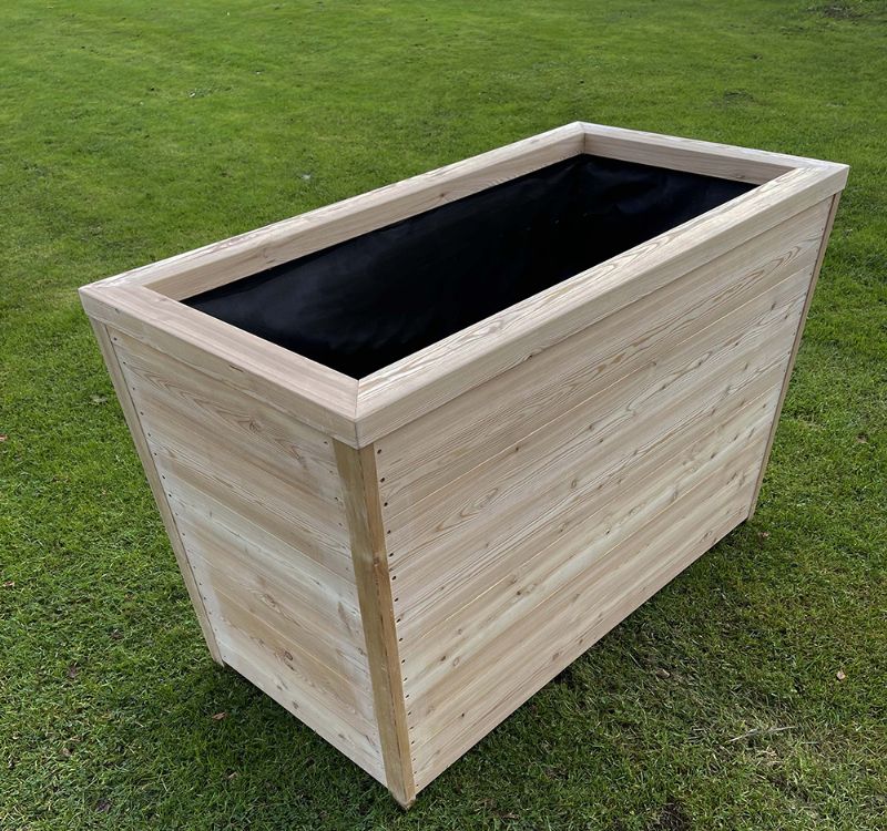 Larch Trough Planter (100 x 40 x 50 cm, Natural/No Staining)